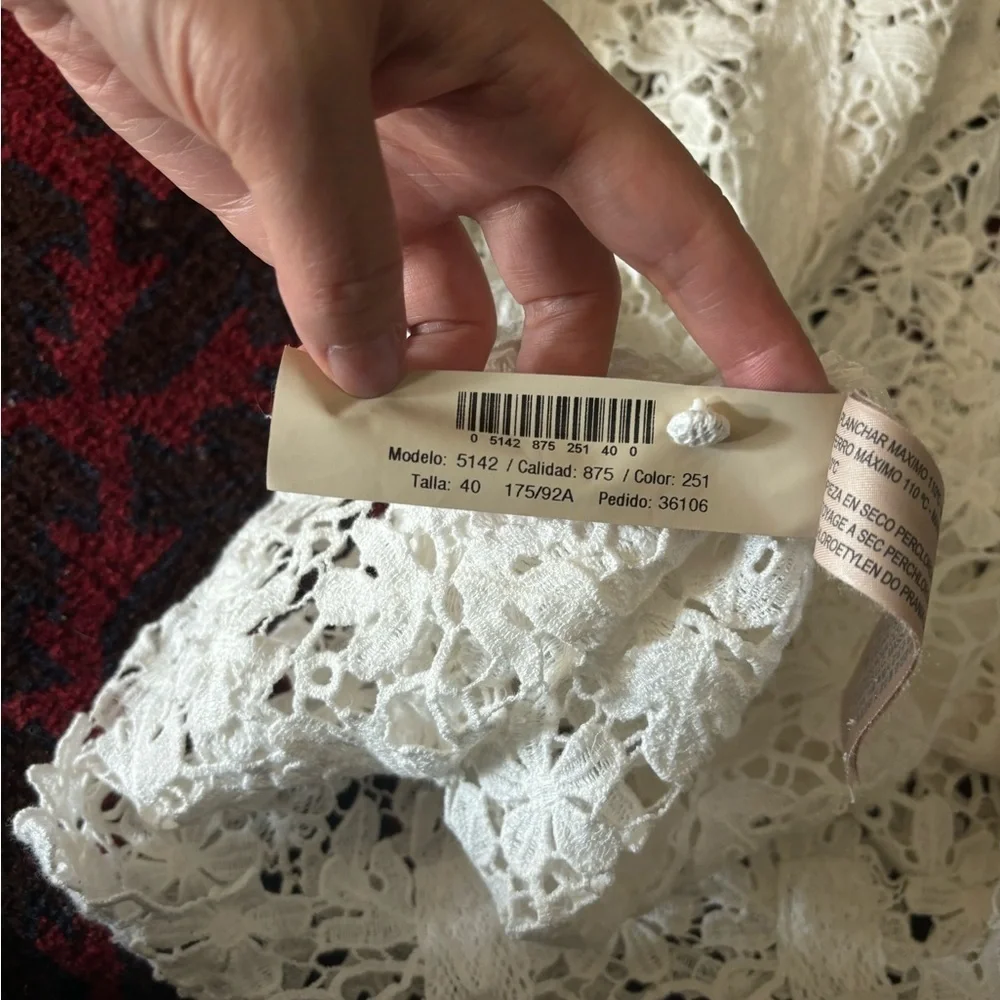 Massimo Dutti cotton floral lace top - Picture 5 of 10